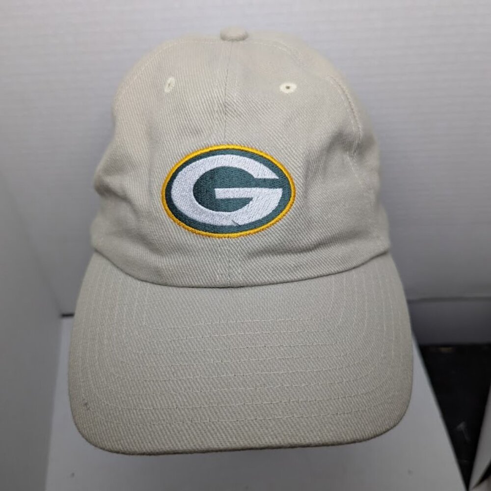 Green Bay Packers NFL Football Beige Embroidered Adjustable Baseball Hat